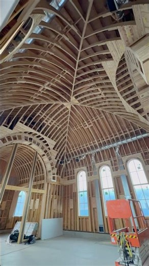 Holy arches? Prefab cloister vault, arches & barrel ceilings for this beautiful church project.