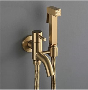 [Hot Item] Brushed Gold Toilet Hand Held Bidet Sprayer Solid Brass Douche Kit Shattaf