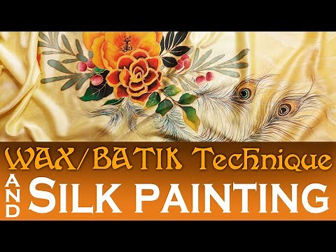 Wax/Batik Technique and Silk Painting | How to paint a shirt in batik and Silk Painting tutorial