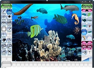 How to Draw Underwater scene in Tux Paint? Easy Drawing