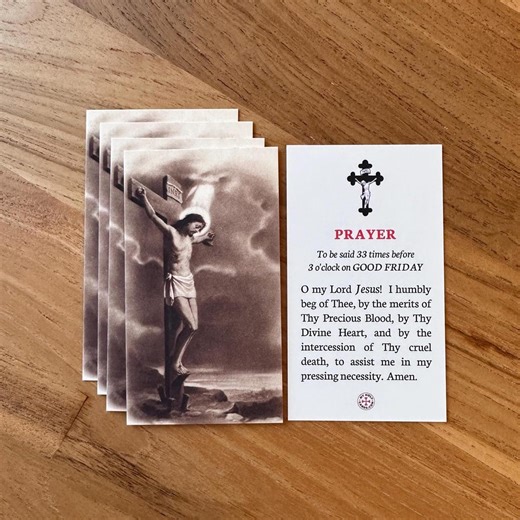 Buy Good Friday Prayer Card, Catholic Lent Holy Card Online in India - Etsy