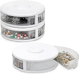 SINGER Small Notions Organizer - Clear Plastic Organizer for Sewing, Embroidery, Craft Room Organization, Stackable Storage Container for Art Supplies, Office, Craft & Sewing Box Organizer, Set of 3