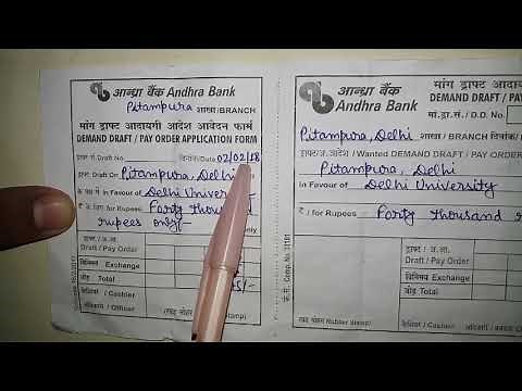 How to fill Andhra Bank DD Form:: fully explained