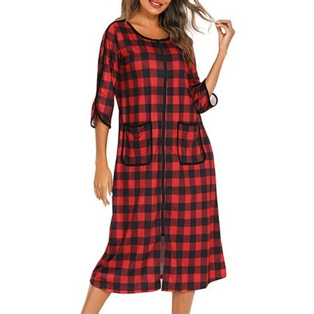 Gift TIMIFIS Red Cotton Nightgowns for Women Short Sleeve Nightshirts Print Sleepwear Soft Comfy Casual Loungewear Plus Size Night Sleep Shirts Pajama Dress - Flash - Walmart.ca