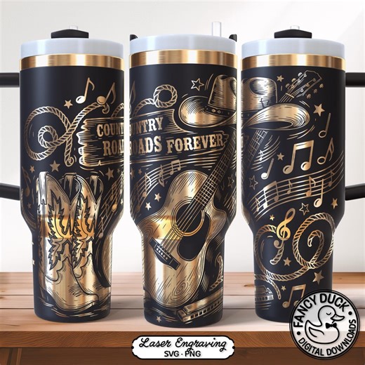 Country Music Fan 40oz Laser Wrap SVG, Westerner Engraving File for Stanley Tumblers - Etsy