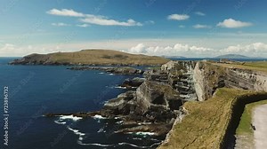 Kerry Cliffs in Ireland along the Wild Atlantic Way, Aerial