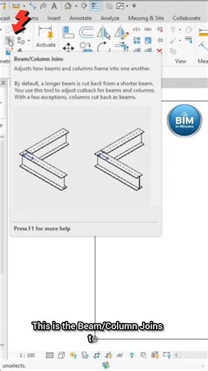 Stop struggling with Beam Joins in Revit! 🏗️ #biminminutes #bim #revit #revitstructure