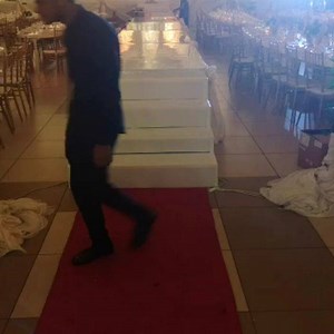 1K views · 12 reactions | Runway Bride Todays Setup at Kendra Hall Walk way Ramp Tiffany chairs Fancy tables Centre pieces Done and supplied by Samcat Events Catering: Indian Delight Stage Decor - Decor World | Samcat Events - Sameer's Caterers Events | Facebook