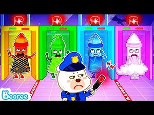 Problems at the Airport, Detective Bearee! Kids Stories about Crayons World | Bearee Bear Cartoon