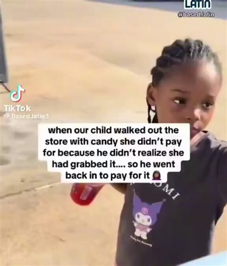 Dad finds out his little girl stole candy from the store…goes right back inside and pays for it.Wife’s reaction: “Why would you do that?! I’d NEVER do something like that!” 😭💀Real fathers teaching real values. No excuses.Would YOU go back and pay… or let it slide?