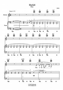 James Bond 007 - Skyfall (Easy Level, with Orchestra) (Adele) - Piano Sheet Music