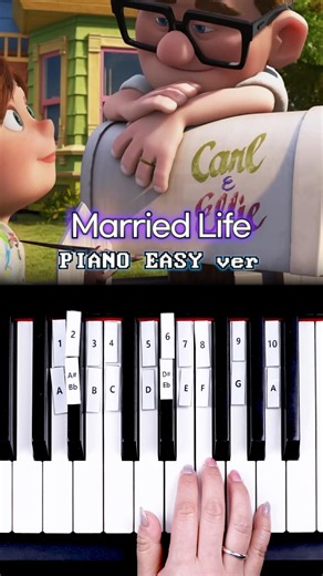 Married Life 👴 Easy to Play with 10 Piano Keys 🎹