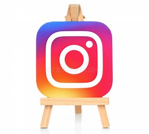 Instagram Icon Printed on Paper and Placed on Wooden Easel Editorial Stock Image - Image of global, insta: 76991439