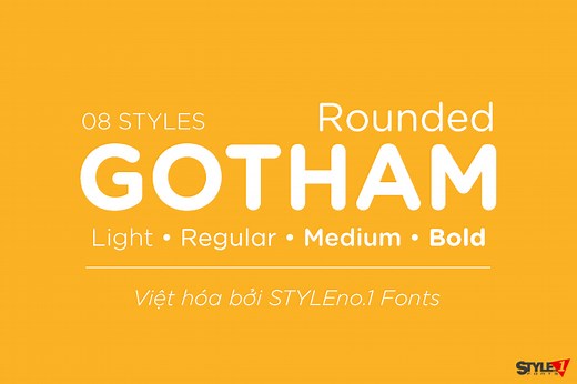 [Trả phí] SVN-Gotham Rounded (8 fonts) - Việt hóa - STYLEno.1 Fonts