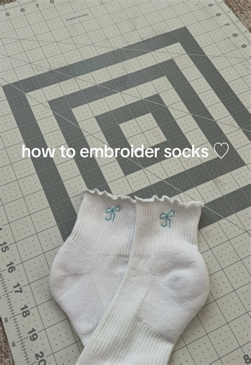how to embroider socks using a sock easy ♡ this makes embroidering socks so much faster! #embroidery #embroiderymachine #embroidered #embroideredsocks #handmade