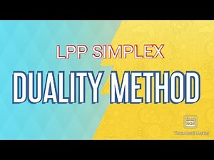 DUALITY METHOD - PART 1 | LPP SIMPLEX | Management Science | M.com
