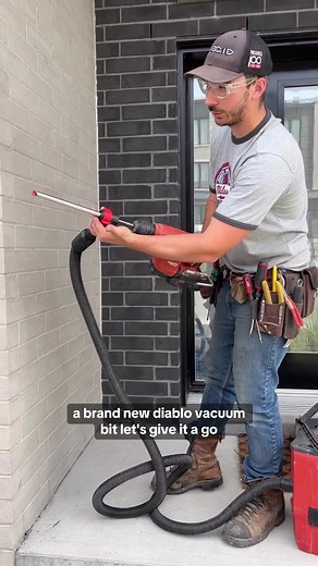 A rotary hammer bit with integrated dust extraction. It keeps silica under control, and it bore holes faster than a traditional drill bit. These are the new rebar demons from @Diablo Tools They also present a few other advantages over traditional options: the tip won’t clog, they can get through rebar without breaking, and more importantly, they are less than half the cost of other vacuum bits. Good stuff. 👍 #electricians #electricalwork #diablotools #rebar #silica