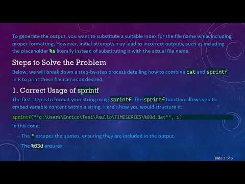 How to Print File Names in Quotation Marks in R using cat and sprintf