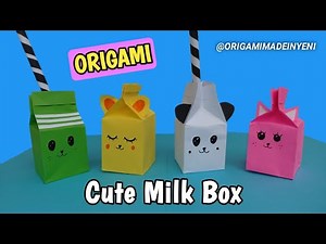 How to make a paper CUTE MILK BOX | DIY Cute animals | Easy Origami