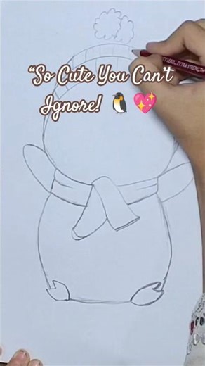 Penguin Sketch – So Cute You’ll Love It 🖤🐧#shorts #penguin #cutedrawing#drawing #sketch #viralshorts