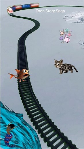 Fish is on the railway track and train is approaching fast