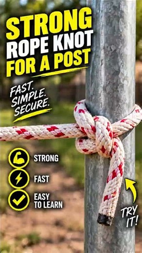 How to Tie a Strong Rope Knot to a Post 🪢