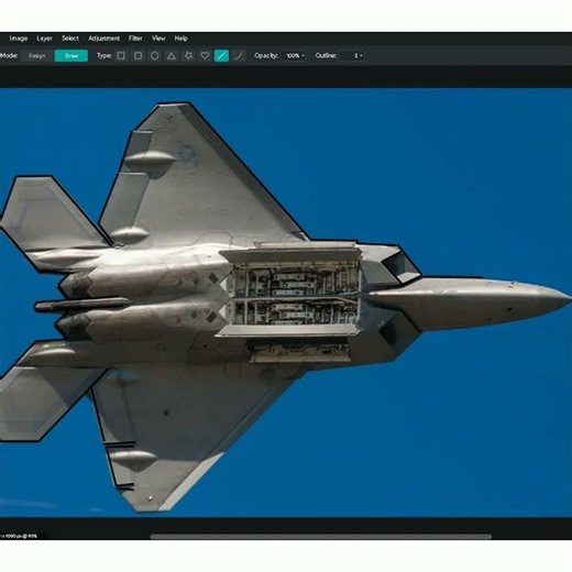 Lockheed Martin F-22 Raptor Fighter Jet | Line Art | Outline Tracing | Image Tracing