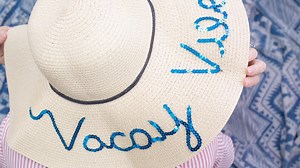 Who is ready for the beach? ME!!!!!! Throw shade with this easy DIY sequin beach hat using Beacon Creates by Beacon Adhesives Fabri-Tac! | Creative Living with Lynn Lilly