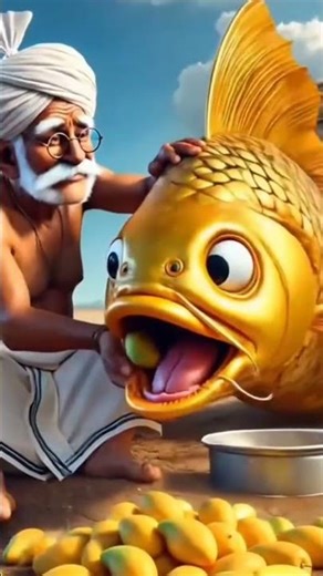 ai 3d cartoon video fish and farmer | kisan aur machali ki kahani | #shorts