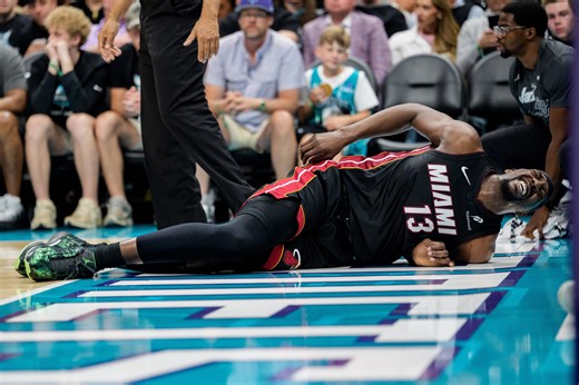 Bam Adebayo injury after LaMelo Ball tie-up has Erik Spoelstra fuming