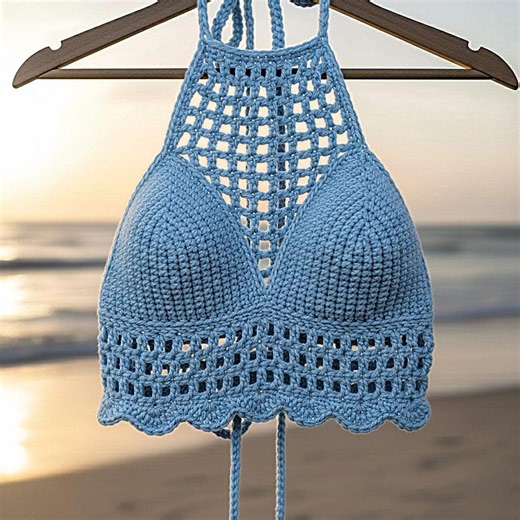 Crochet Crop Top Pattern, Crochet Halter Top Pattern, DIY Crochet Top, Mesh Stitch Crochet Top, PDF - Etsy