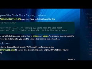 Fixing the Undefined variable: users Error in Laravel 7