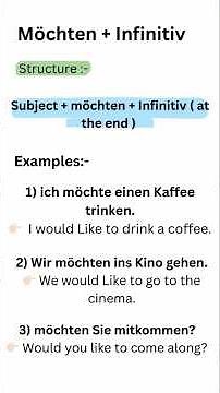 German Grammar: möchten + Infinitiv | Polite way to say "want"