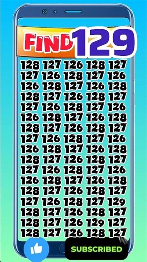 Find 129 Challenge | Only 1% Can Spot the Hidden Number! 🔍🧠