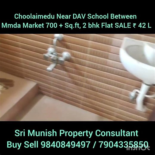 Choolaimedu 700 + Sqft, 2 bhk Flat SALE ₹ 42 L. Near DAV School. 9840849497 Sri Munish Property.