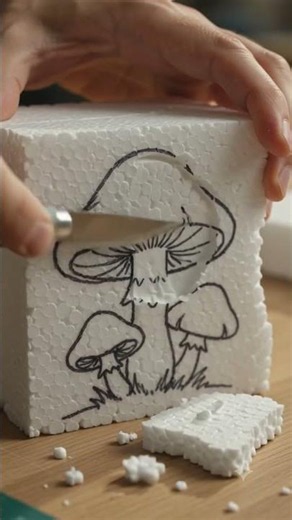 Amazing Giant Mushroom Cluster Sculpture | Thermocol (EPS Foam) Art Process