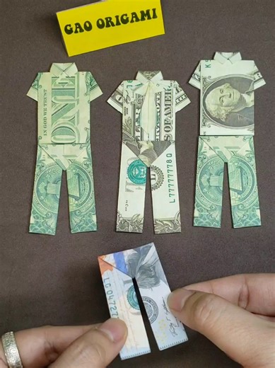 dollar bill origami trouser #origami #gaoorigami #dollarorigami #moneyorigami #howtofold