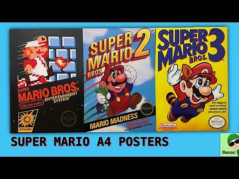 Super Mario Bros. 1, 2 and 3 A4 posters from My Nintendo Store.
