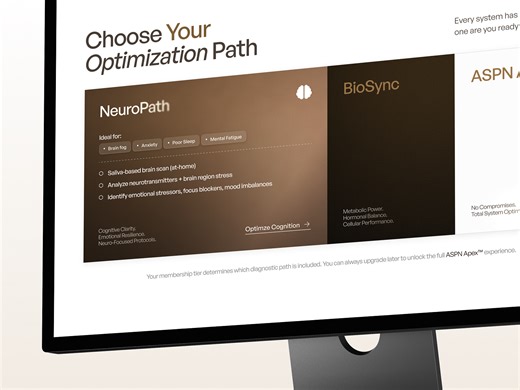Health Optimization Paths UI | Masterly