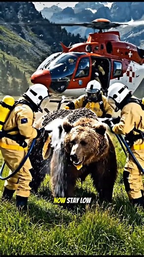 Bear Swarmed by Bees — Helicopter Rescue, But He Didn’t Learn 😭🐻 #shorts