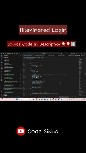 Illuminated Login Page Using HTML, CSS & JavaScript | Glowing UI Animation