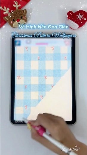 💙 Vẽ Hình Nền Giáng Sinh Đơn Giản trên iPad Phong Cách "Coquette" cực xinh trên ibis Paint X 🎀