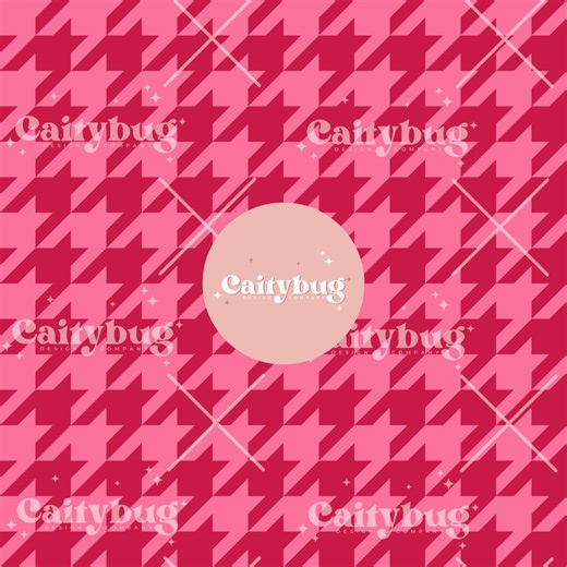 Pink Houndstooth Seamless Repeating Pattern - Fabric Design for Sublimation - Valentine's Day Trendy Original Art - Etsy