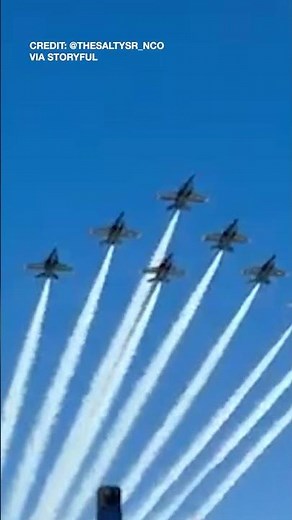 Blue Angels, Thunderbirds unite for rare 'Super Delta' over Florida beach