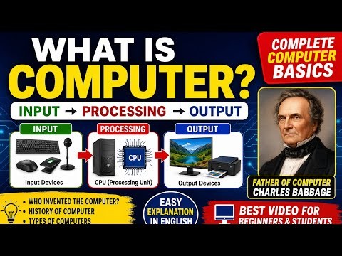 What is Computer?, Input,Output, Who Invented the Computer? Complete Computer Basics for Beginners