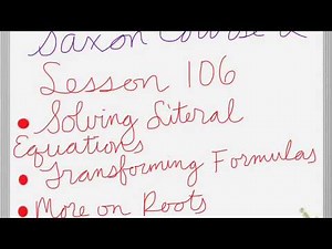 Saxon Course 2 Lesson 106