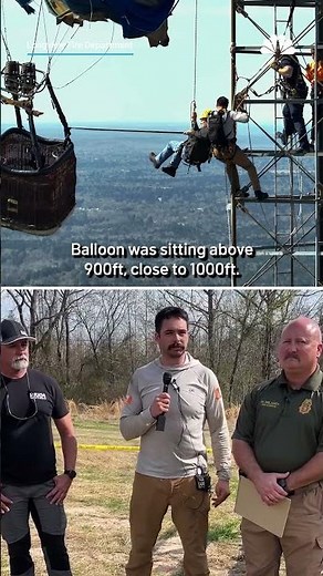 2 rescued after hot air balloon strikes cell tower