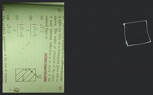 A light ray falls on a rectangular glass slab as shown. The ind... | Filo