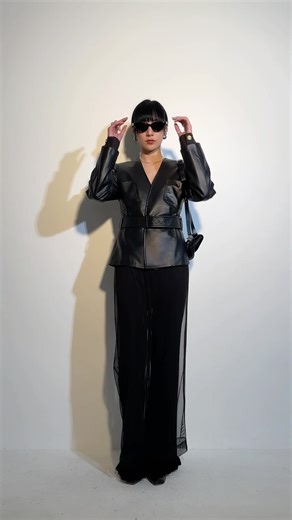 “Ross” leather jacket with belt (black) launches today❤️ Boutique & online In frame: @linlyt Visit: aalis.hk #aalis #aalishk #leatherjacket #belt #newarrivals #launchestoday | aalis