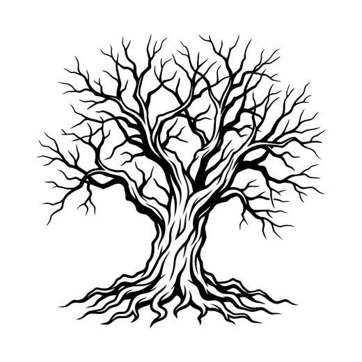 Tree Svg, Forest Tree Svg, Tree Clipart, Tree Cut Files for Cricut, Tree Silhouette, Tree Roots Svg, Leafless Tree Clipart, Instant Download - Etsy